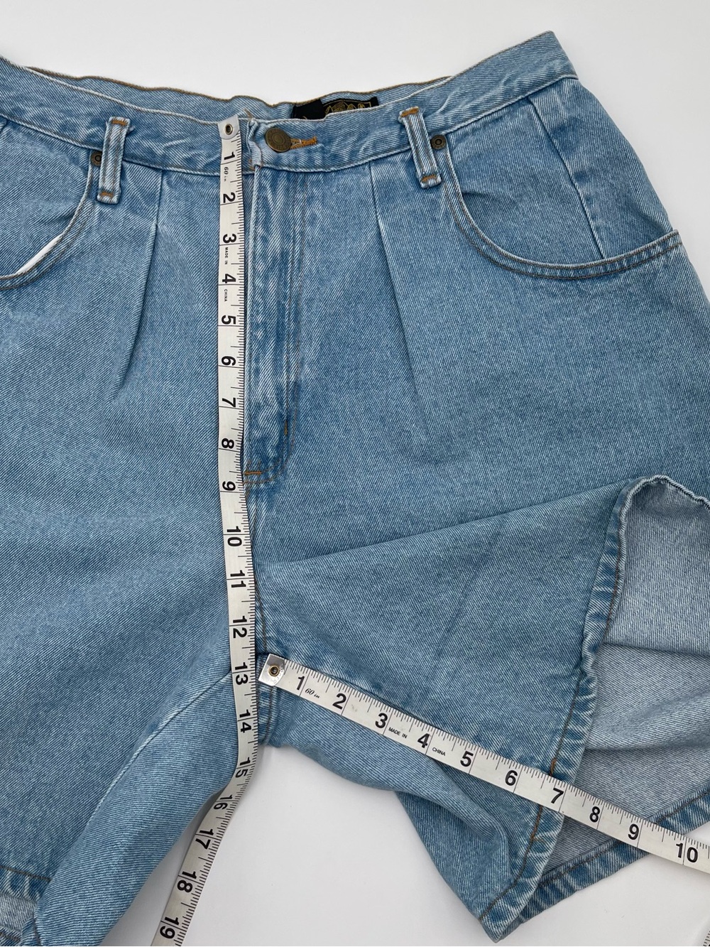 Vtg 90s Eddie Bauer Pleated Mom Jean Shorts Womens Sz 16 High Rise Cotton Jorts - Picture 6 of 7